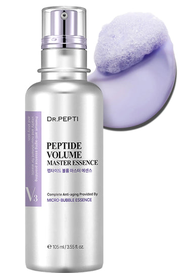 DR.PEPTI PEPTIDE VOLUME MASTER ESSENCE 3.55 Fl Oz | 11 Peptides Hydrating Serum | Age-Defying Facial Serums for Wrinkles Crows feet | Face Lifting Essence | Bubble Skin Care Serum (105ml)