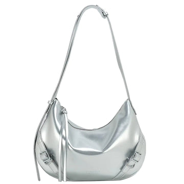 RTGGSEL Womens Contrast Color Plaid Striped Saddle Crossbody Shoulder Underarm Satchel Handbag Tote Clutch Purse Hobo Bag (Silver 2)