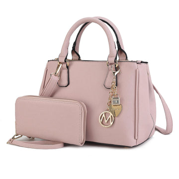 MKF Collection Satchel Bags for Women With Wristlet Wallet Vegan Leather Shoulder Pocketbook Handbag Purse