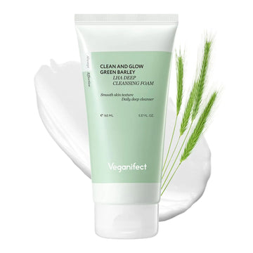 VEGANIFECT LHA Deep Cleansing Foam Acne Face Wash Blackhead Remover for All Skin Types Korean Skin Care Vegan 5.57 Fl Oz