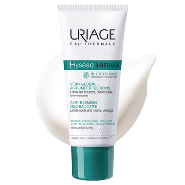Uriage Hyseac 3-regul+ | Face Moisturizer For Oily Skin Prone To Acne. Pimples Spots Blackheads And Blemish Control. Daily Face Cream With Salicylic Acid AHA And Zinc For A Clear Complexion 1.35