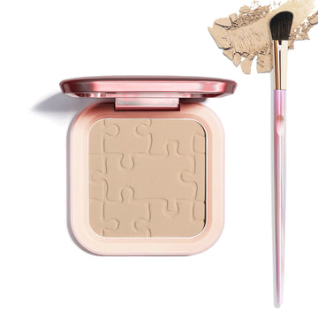 LSxia Contour Palette with Brush Cream Contour Powder Palette Bronzer Powder Matte Bronzer Palette Cool Toned Contour Kit with Mirror for Face Sculpting Contour Makeup (#C01 Soft Grey)