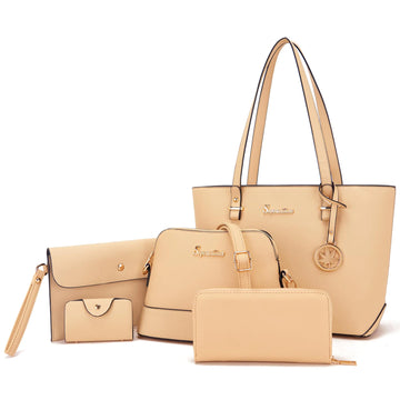 Soperwillton Handbag for Women Wallet Tote Bag Shoulder Bags Top Handle Satchel 5pcs Purse Set