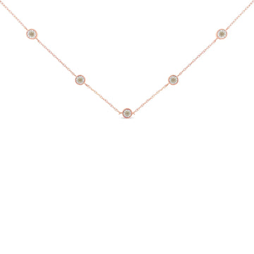 Sterling Silver Diamond Station Necklace (1/2 cttw, K-L Color, I2-I3 Clarity)