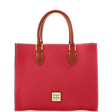 Dooney & Bourke Womens Janine Satchel in Pebble Grain Leather Large Handbag with Adjustable & Detachable Shoulder Strap Red