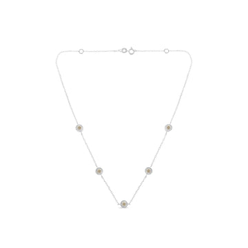 Sterling Silver Diamond Station Necklace (1/2 cttw, I-J Color, I1-I2 Clarity)