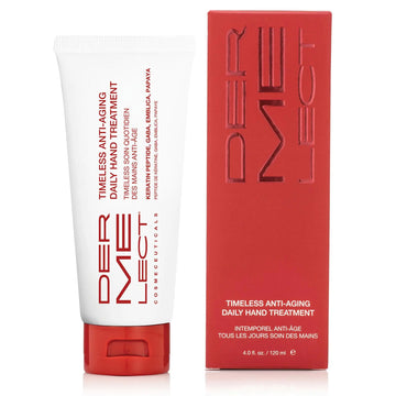 Dermelect Timeless Anti-Aging Daily Hand Treatment for Hands - Anti Aging Cream with Peptides Hyaluronic Acid Hydrating & Brightening Treatment for Dry Hands Dark Spots Over Washed Hands 4.0 oz
