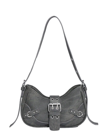 Verdusa Womens Pleated Hobo Shoulder Bag PU Leather Clutch Handbag Dark Grey One-Size