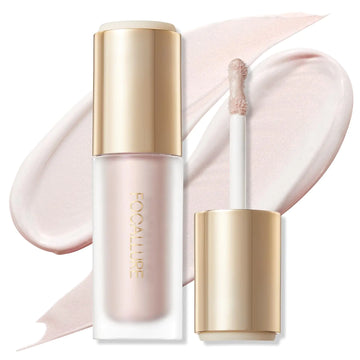 FOCALLURE Shimmer Liquid Highlighter Smooth Cream Formula and Non-greasy FinishDelivers a Natural Glow Long Lasting Illuminator Highlighter Face Enhancing MakeupWing Pearl
