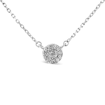 .925 Sterling Silver 1/2 Cttw Round Diamond Medallion Multi-Strand Tri Pendant 18" Necklace (H-I Color, I2-I3 Clarity)