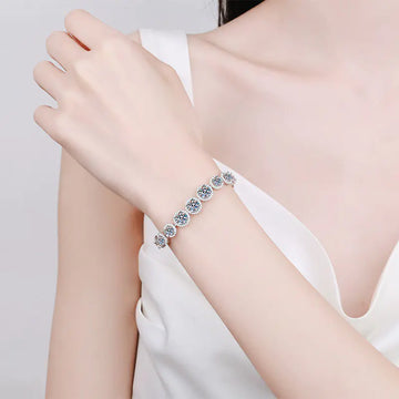 925 Sterling Silver Moissanite Women's Starry Bracelet