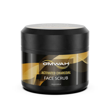 OMWAH Activated Charcoal Face Scrub - Microdermabrasion Mens Facial Scrub Face Scrub Exfoliating Face Wash Face Exfoliator Face Scrubber Exfoliator Exfoliating Scrub Exfoliate For Face (4.23oz)