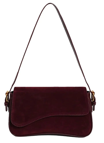 Womens Shoulder Bag Suede Handbag Underarm Purse Tote Bag Brown Suede Purse Y2K Crossbody Bag with 2 Removable Straps