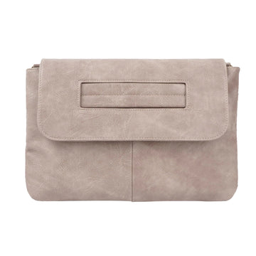 CLARA Clutch Purse Oversized PU Leather Envelope Clutch Evening Handbag T-khaki