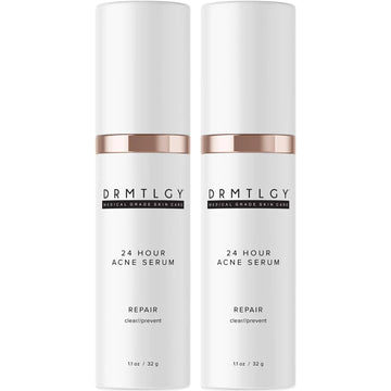 DRMTLGY Acne Spot Treatment and Cystic Acne Treatment. Acne Serum with Micronized Benzoyl Peroxide 5% and Glycolic Acid. 1.1 oz 2 pack