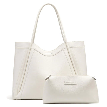 NEWBELLA Large Kelly Tote Bag for Women Crossbody Handbag Hobo with Purse White