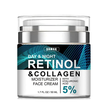 Retinol Cream for Face SUMAX – Anti-Aging Moisturizer with Collagen for Deep Wrinkles Ideal for Women & Men - Day & Night Anti-Aging Skin Care with Hyaluronic Acid 5% 1.85 Fl Oz
